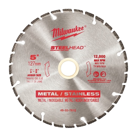 Milwaukee Tool 5" SteelHead Diamond Cut-Off 49-93-7810